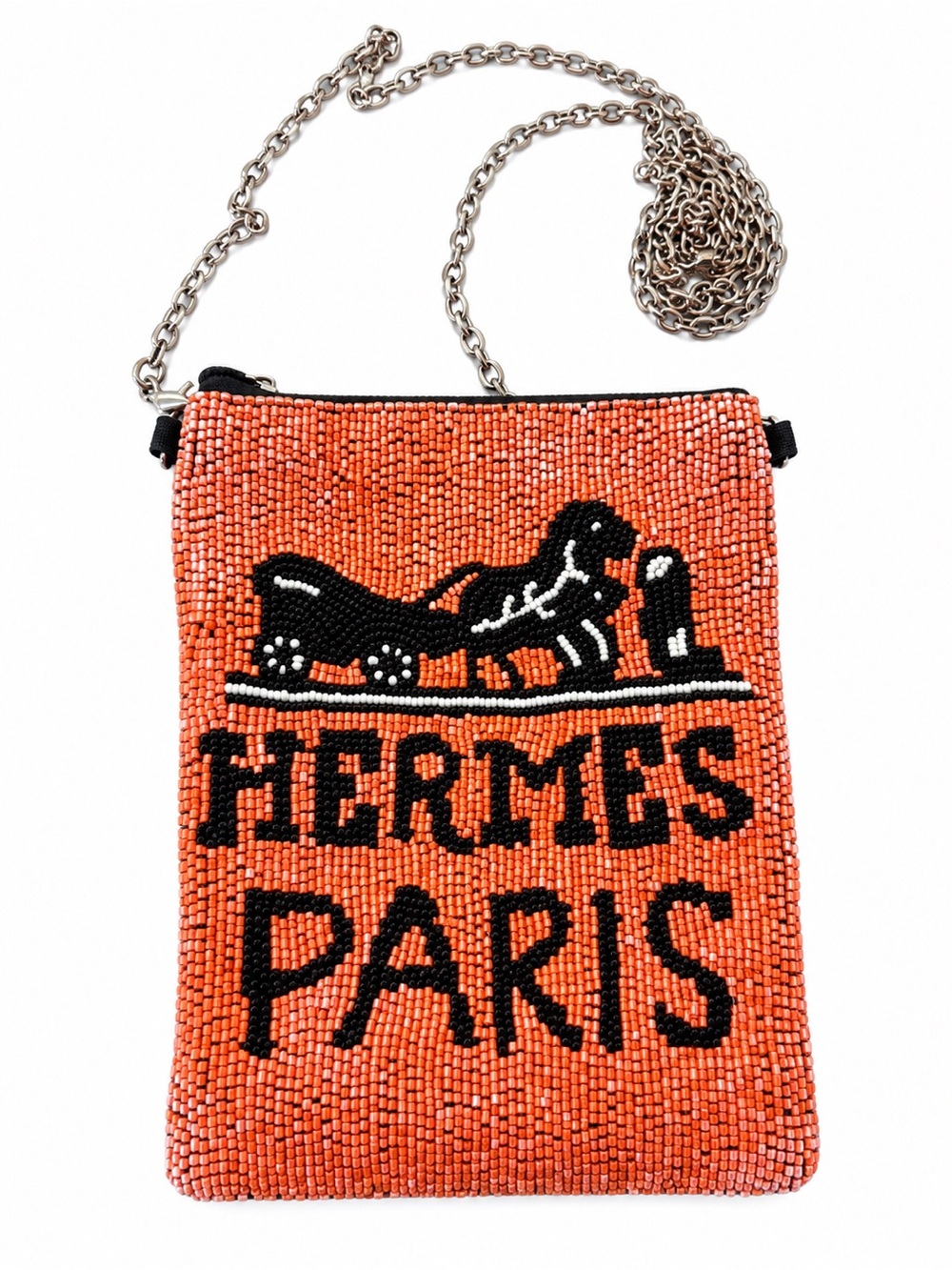 Beaded Crossbody Bag “Hermes Paris”